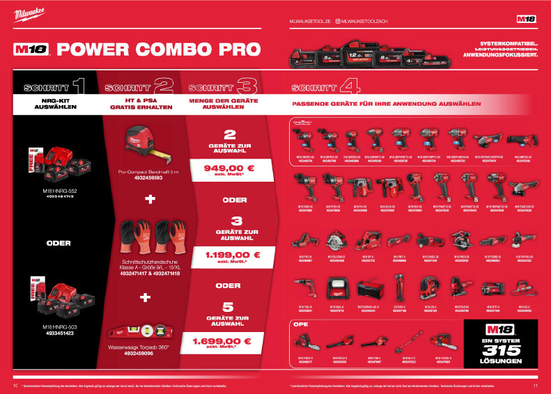 Power Combo Pro Aktion Milwaukee