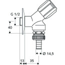 SCHELL Geräteschrägsitzventil COMFORT chrom · mit RFV und RB 1/2Zoll
