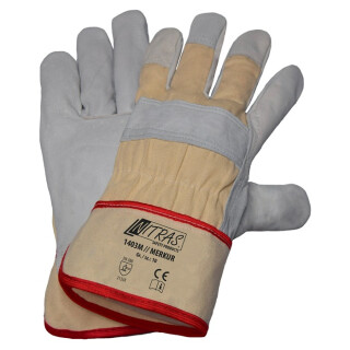 Handschuhe MERKUR Gr.10 naturfarben/grau EN 388 PSA II NITRAS