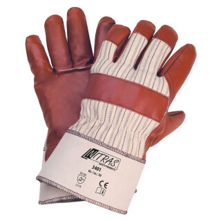 Handschuhe 3401 Gr.10 naturfarben/schwarz/braun EN 388 PSA II NITRAS