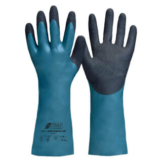 Chemiehandschuhe GREEN BARRIER GRIP Gr.8-11 grün/schwarz EN 388,EN 374 PSA III