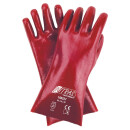 PVC-Handschuhe 160227 Gr.10 Länge:27-45cm naturfarben/rot Baumwoll-Trikot m.PVC