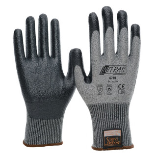 Schnittschutzhandschuhe TAEKI 6710 Gr.6-11 grau/schwarz EN388,EN 407 PSA II NITRAS