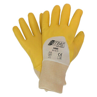 Handschuhe 3400X Gr.7-11 weiß gebleicht/gelb EN 388 PSA II NITRAS