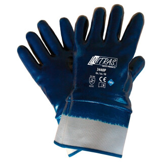 Handschuhe 3440P Gr.9-11 weiß gebleicht/blau EN 388 PSA II NITRAS