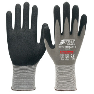 NITRAS-8810 Handschuhe FLEXIBLE FIT K Gr.6-11 grau/schwarz EN 388,EN 407 PSA II