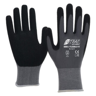 NITRAS-8800 Handschuhe FLEXIBLE FIT Gr.6-12 grau/schwarz EN 388 PSA II