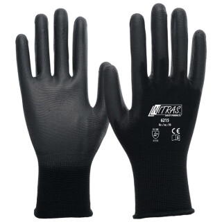 Handschuhe 6215 Gr.6-11 schwarz EN 388 PSA II NITRAS