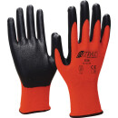 NITRAS-3510 Handschuhe Nitril Foam Gr.7-11 rot/schwarz Nyl.m.Nitrilschaum EN 388 PSA II