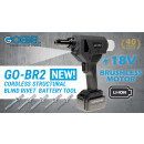 Goebel Akku-Nietgerät GO-BR2 für Blindnieten 2xLi-Ion Akku 2.0Ah 36Wh + Ladegerät und Koffer