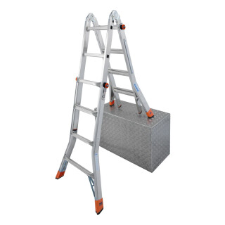 MONTO® Höhenverstellbare Sprossen-Gelenkleiter 4x4 Sprosen TeleMatic®