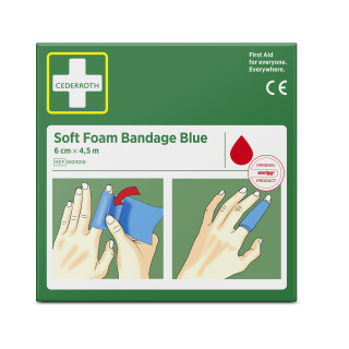 Cederroth Fingerverband Soft Foam Bandage Blue 6 cm x 4,5 m