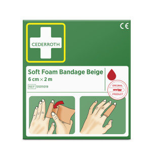 Cederroth Fingerverband Soft Foam Bandage Beige 6 cm x 2 m