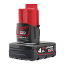 Milwaukee 12V Akku M12B4 4.0AH XXX, Red Li-Ion
