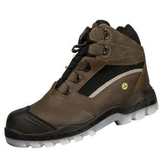 Nitras 7308, Sicherheitsstiefel, halbhoch,Tough Step Mid Fit, Vollleder, braun/schwarz