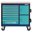 Rollwerkbank PLUS 2.0 T Außen-B1090xT500xH1055mm Schubladenanzahl 7 30 kg 500 kg TECWERK