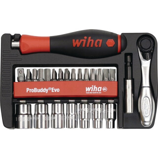 Bit-/Steckschlüssel-Set ProBuddy Evo 40-teilig Schlitz/PH/PZD/TX/TX-BO/Knarre/Bits WIHA
