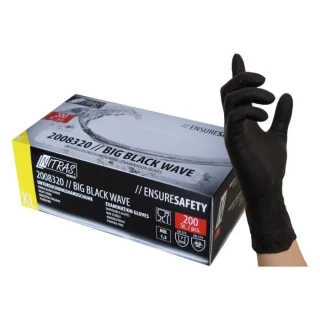 Nitras 8320 Black Wave Einmalhandschuh schwarz BIG BOX | 200 Stück pro Packung