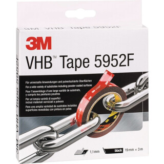 Montageband VHB Tape 5952F schwarz L.3m B.19mm Rl.3M