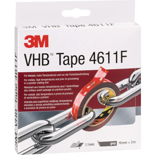 Montageband VHB Tape 4611F dunkelgrau L.3m B.19mm Rl.3M