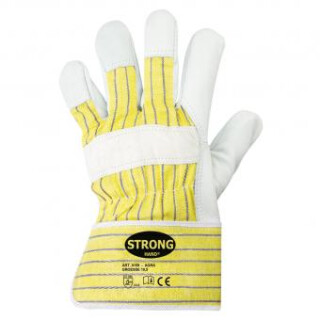 *AGRA* Stronghand® Handschuhe Rind-Volleder Schnittschutz CAT 2 | Farbe: Weiß | Größe: 10,5