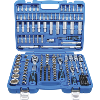 Steckschlüssel-Satz Sechskant | Antrieb 6,3 mm (1/4") / 10 mm (3/8") / 12,5 mm (1/2") | Zollgrößen | 192-tlg.