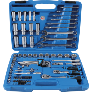 Steckschlüssel-Satz Sechskant | Antrieb 6,3 mm (1/4") / 10 mm (3/8") | 92-tlg.