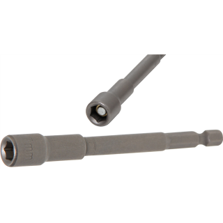 Steckschlüssel-Einsatz Sechskant, extra lang | für Bohrmaschinen | Antrieb Außensechskant 6,3 mm (1/4") | SW 7 mm