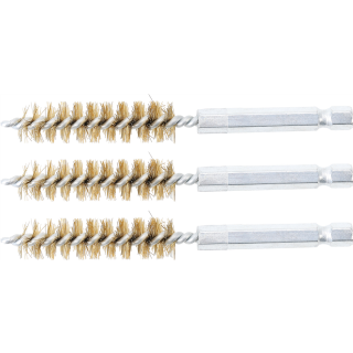 Messingbürste | 12 mm | Antrieb Außensechskant 6,3 mm (1/4") | 3-tlg.