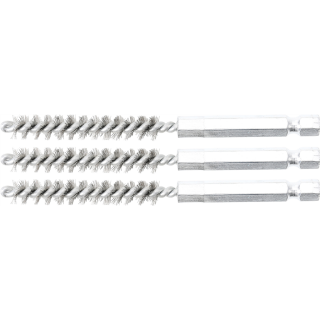 Stahlbürste | 8 mm | Antrieb Außensechskant 6,3 mm (1/4") | 3-tlg.