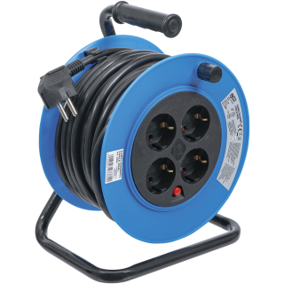 Kabeltrommel | 15 m | 3 x 1,5 mm² | 4 Steckdosen | IP 20 | 3000 W