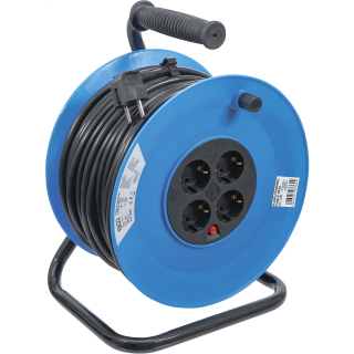 Kabeltrommel | 50 m | 3 x 1,5 mm² | 4 Steckdosen | IP 20 | 3000 W