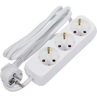 Steckdosenleiste | 3-fach | Zuleitung 1,4 m | 3 x 1,5 mm² | IP 20