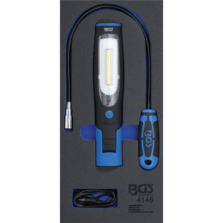 Werkstattwageneinlage 1/3: Handlampe und Magnetheberlampe | 3-tlg.