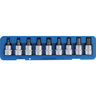 Bit-Einsatz-Satz | Antrieb Innenvierkant 20 mm (3/4") | Innensechskant, T-Profil (für Torx) | 9-tlg.