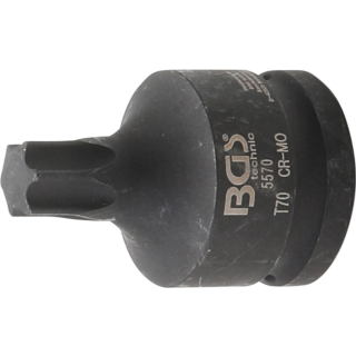 Kraft-Bit-Einsatz | Antrieb Innenvierkant 20 mm (3/4") | T-Profil (für Torx) T70