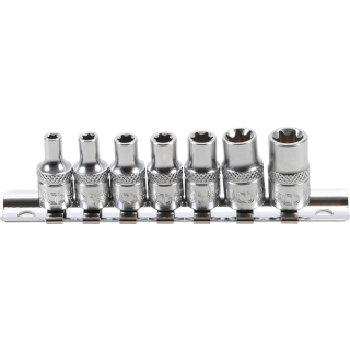 Steckschlüssel-Einsatz-Satz E-Profil | Antrieb Innenvierkant 6,3 mm (1/4") | SW E4 - E11 | 7-tlg.