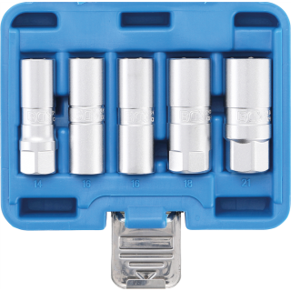 Zündkerzen-Einsatz-Satz Sechskant | Antrieb Innenvierkant 12,5 mm (1/2") | SW 14 - 21 mm | 5-tlg.
