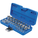 Steckschlüssel-Einsatz-Satz E-Profil | Antrieb Innenvierkant 6,3 mm 1/4" / 12,5 mm (1/2") | SW E4 - E24 | 28-tlg.