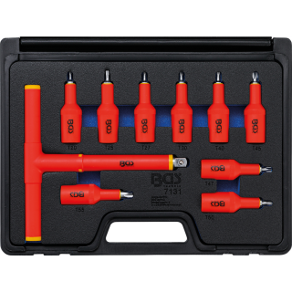 VDE-Bit-Einsatz-Satz | Antrieb Innenvierkant 12,5 mm (1/2") | T-Profil (für Torx) T20 - T55 | 10-tlg.