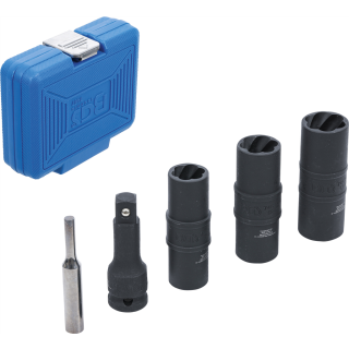 Kraft-Spezial-Steckschlüssel-Wendeeinssatz-Satz | Sechskant & Schraubendreher 17 - 19 - 21 mm | 12,5 mm (1/2") | 3-tlg.