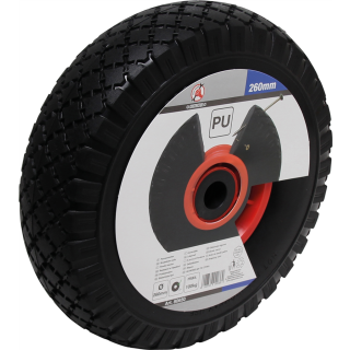 Rad für Sackkarren/Bollerwagen | PU, rot/schwarz | 260 mm