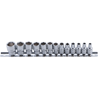 Steckschlüssel-Einsatz-Satz, Sechskant | Antrieb Innenvierkant 6,3 mm (1/4") | SW 4 - 14 mm | 13-tlg.