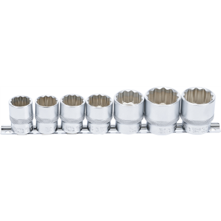 Steckschlüssel-Einsatz-Satz, Zwölfkant | Antrieb Innenvierkant 12,5 mm (1/2") | SW 20 - 32 mm | 7-tlg.