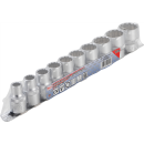 Steckschlüssel-Einsatz-Satz, Zwölfkant | Antrieb Innenvierkant 12,5 mm (1/2") | Zollgrößen | 10-tlg.