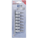 Bit-Einsatz-Satz | Antrieb Innenvierkant 10 mm (3/8") | T-Profil (für Torx) mit Bohrung T15 - T50 | 7-tlg.