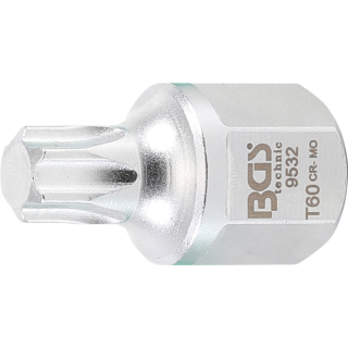 Keilrippenriemen-Bit-Einsatz | Antrieb Innenvierkant 12,5 mm (1/2"), Außensechskant SW 22 mm | T-Profil (für Torx) T60