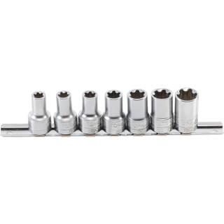 Steckschlüssel-Einsatz-Satz T-Profil Plus (für Torx Plus) | Antrieb Innenvierkant 10 mm (3/8") | SW 10EP - 20EP | 7-tlg.