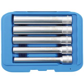 Steckschlüssel-Einsatz-Satz, Sechskant, extra tief | Antrieb Innenvierkant  10 mm (3/8") | SW 8 - 14 mm | 5-tlg.