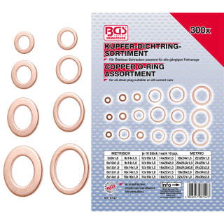 Dichtring-Sortiment | Kupfer | 300-tlg.